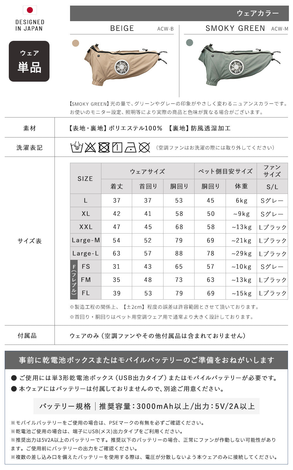 AIR COOL WAN（ウェア単品）